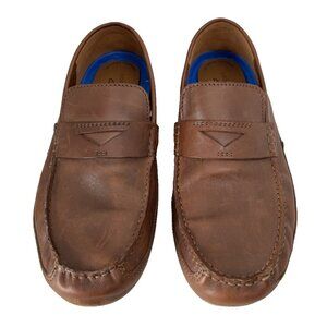 Clarks Markman Way Penny Loafer Shoes Men's 11 M Brown Leather Slip On Driving